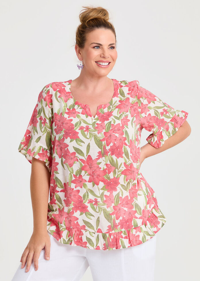 Salsa Ruffle Natural Top, , hi-res