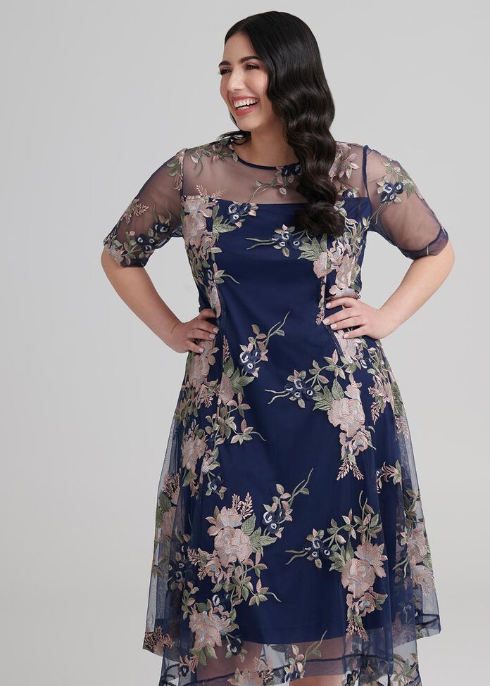 Garden Embroidery Dress, , hi-res