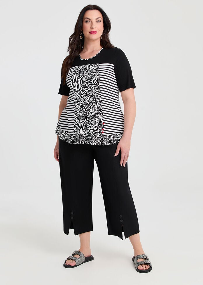 Natural Stripe Abstract Top, , hi-res