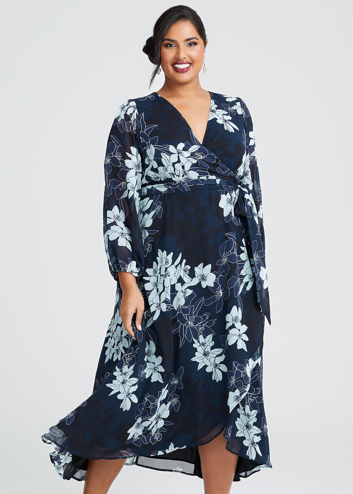 Blue chiffon cocktail dress online