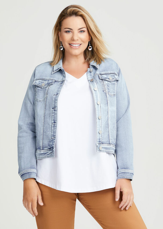 Shop Plus Size Classic Denim Jacket in Blue | Taking Shape AU