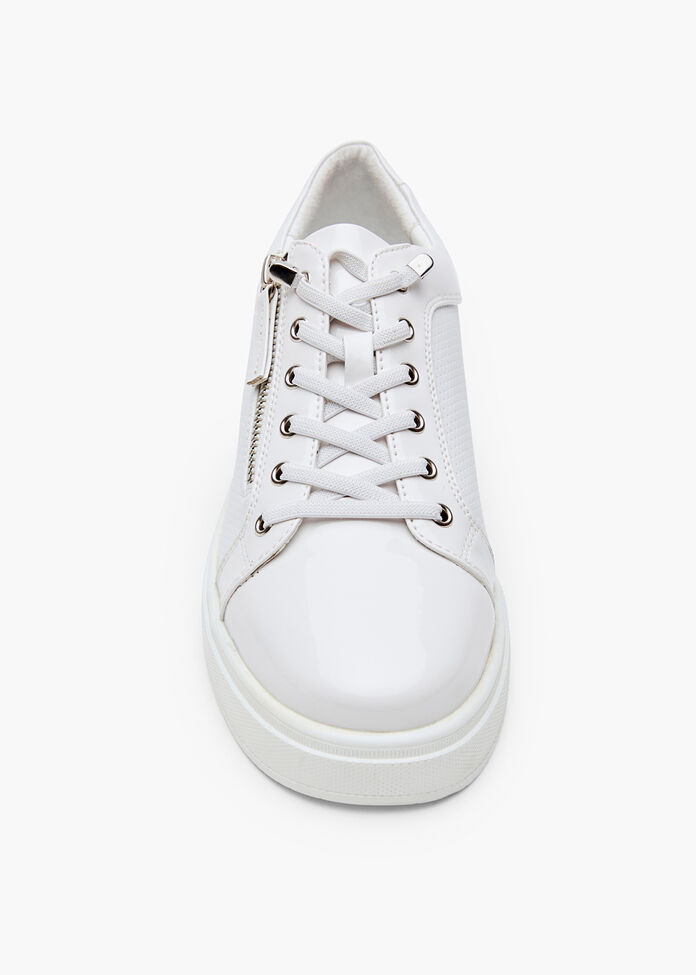 Patent Perf Zip Sneaker, , hi-res