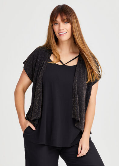 Plus Size Glitter Everyday Cardigan