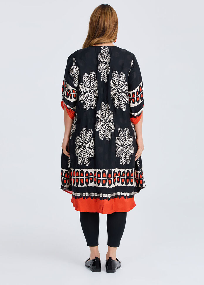 Revival Border Natural Swing Dress, , hi-res