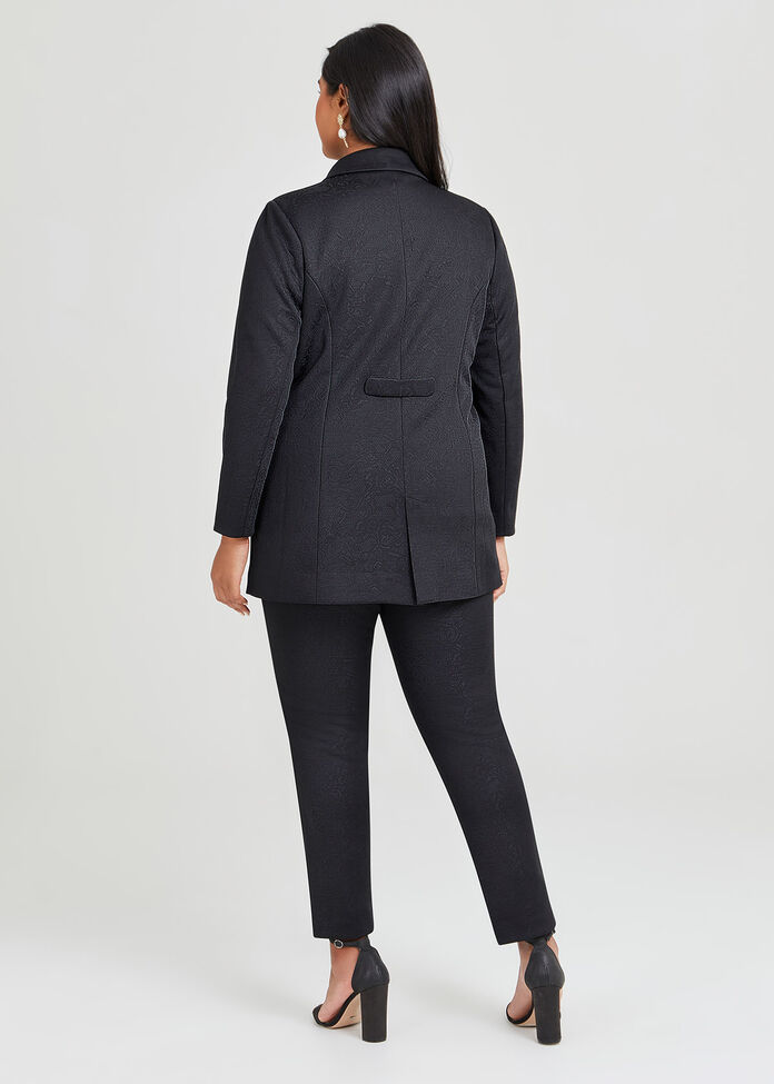 Shop Plus Size Eve Jacquard Suit Jacket in Black, Sizes 12-30