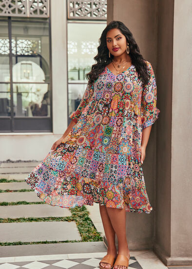 Plus Size Natural Mystic Mosaic Dress