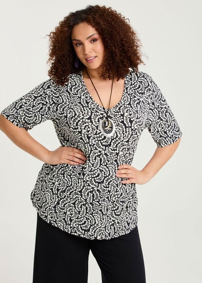 Plus Size Crushed Print Top