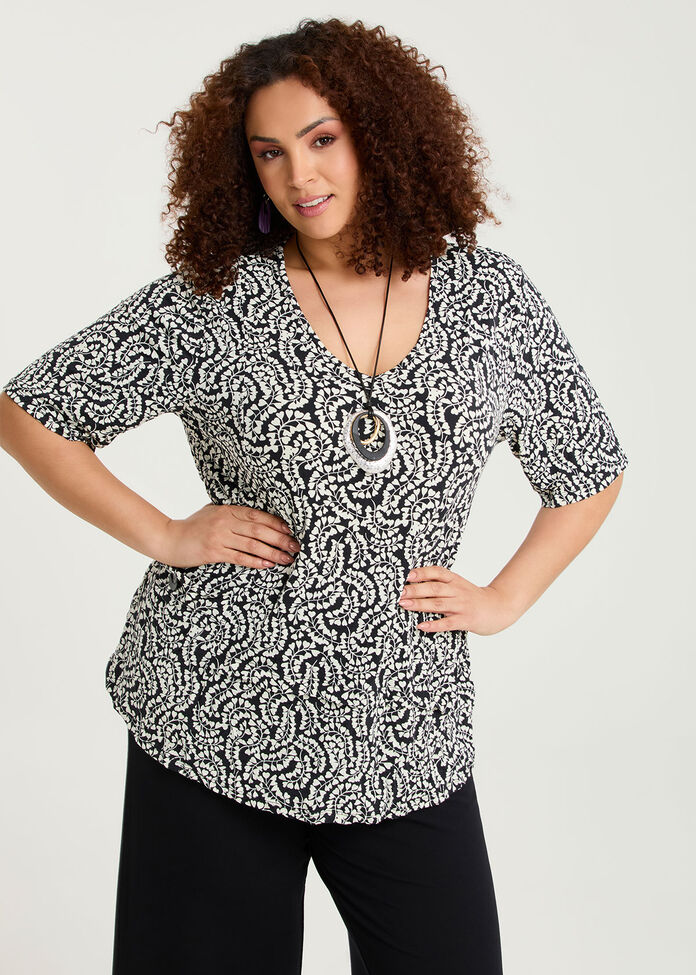 Crushed Print Top, , hi-res