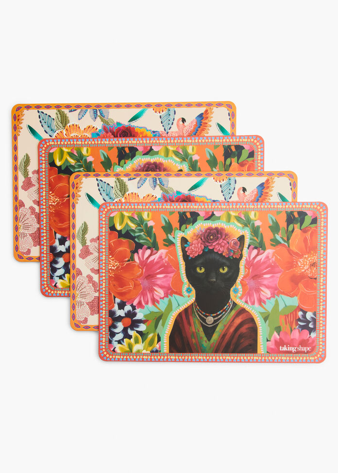 Flower Cat Set/4 Placemats, , hi-res