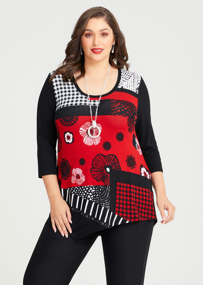 Shop Plus Size Fire Starter Natural Top in Red | Sizes 12-30 | Taking ...
