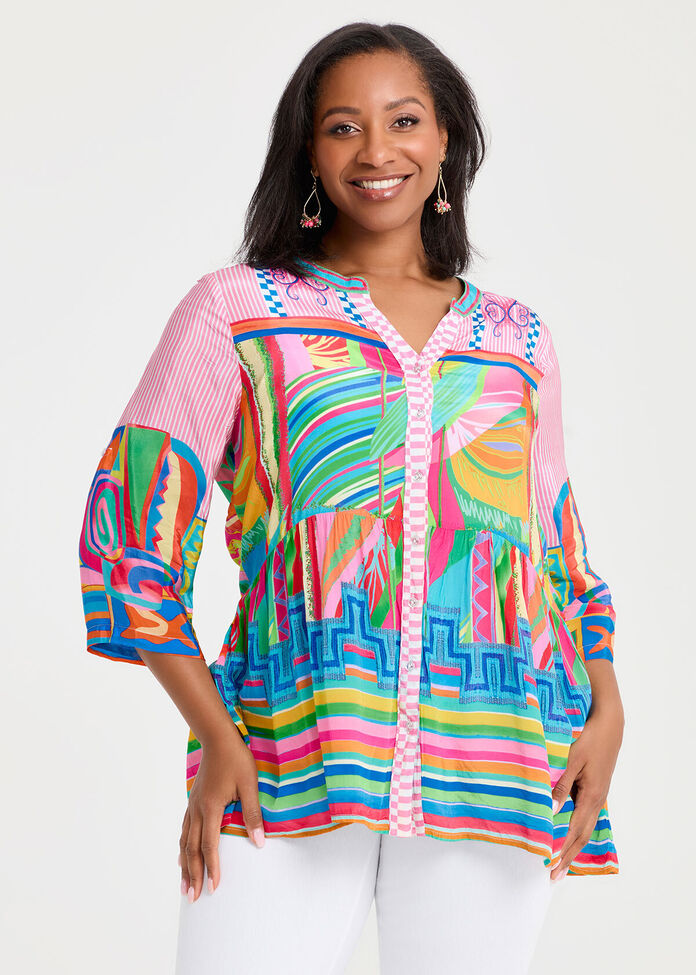Natural Abstract Sorbet Top, , hi-res