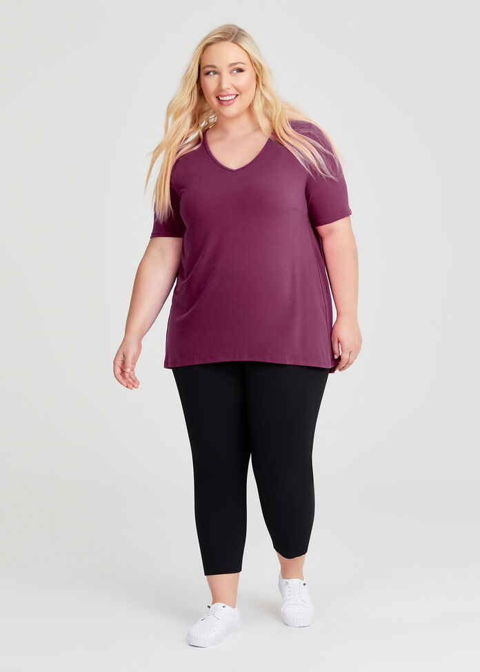 Strive V Neck Short Sleeve Top, , hi-res
