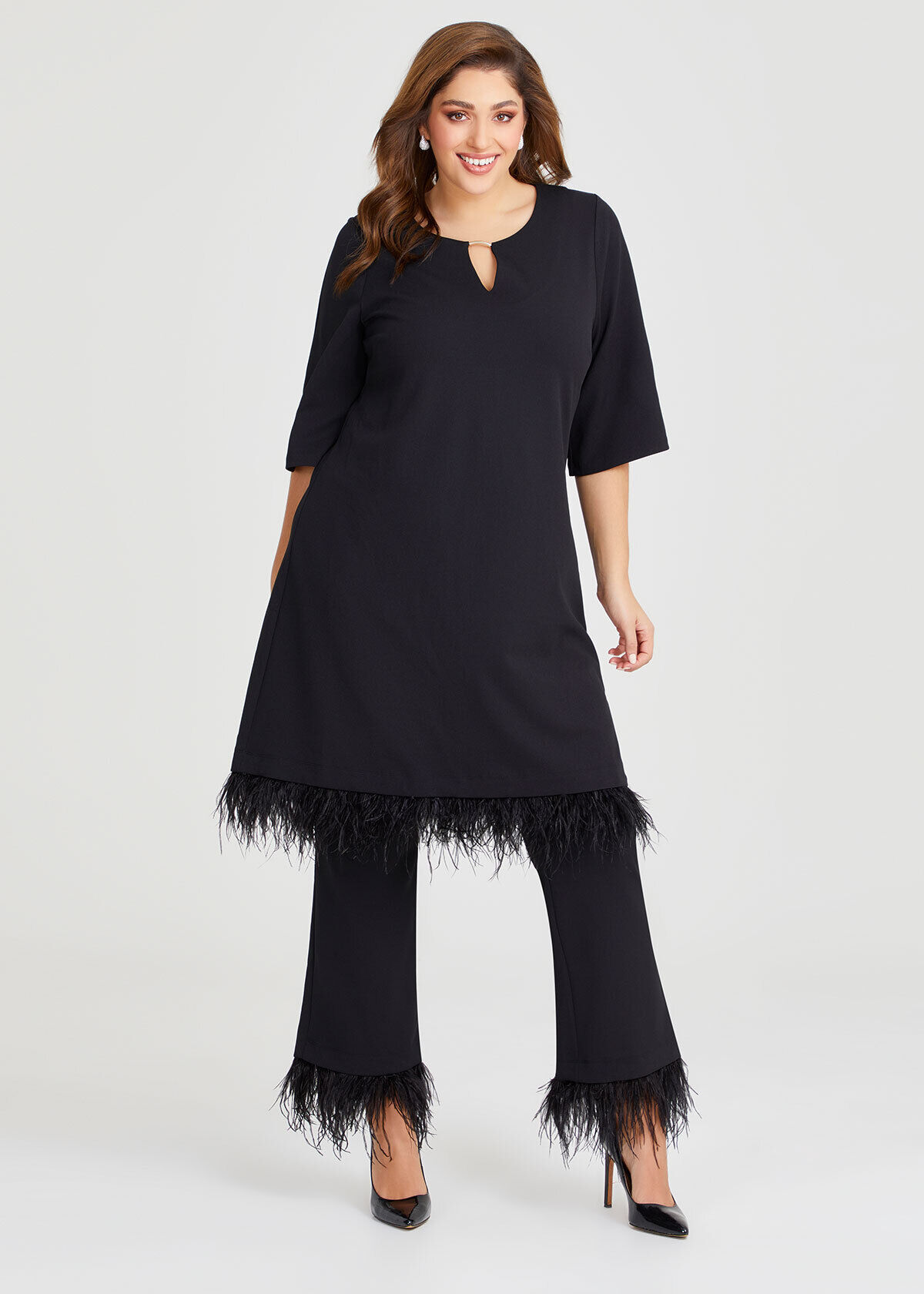 Plus size feather dress new arrivals