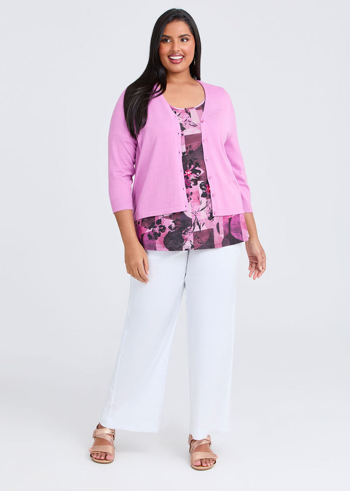 Ivy V-neck Natural Knit Cardigan, , hi-res