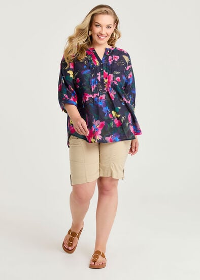 Plus Size Zip Pocket Cargo Short