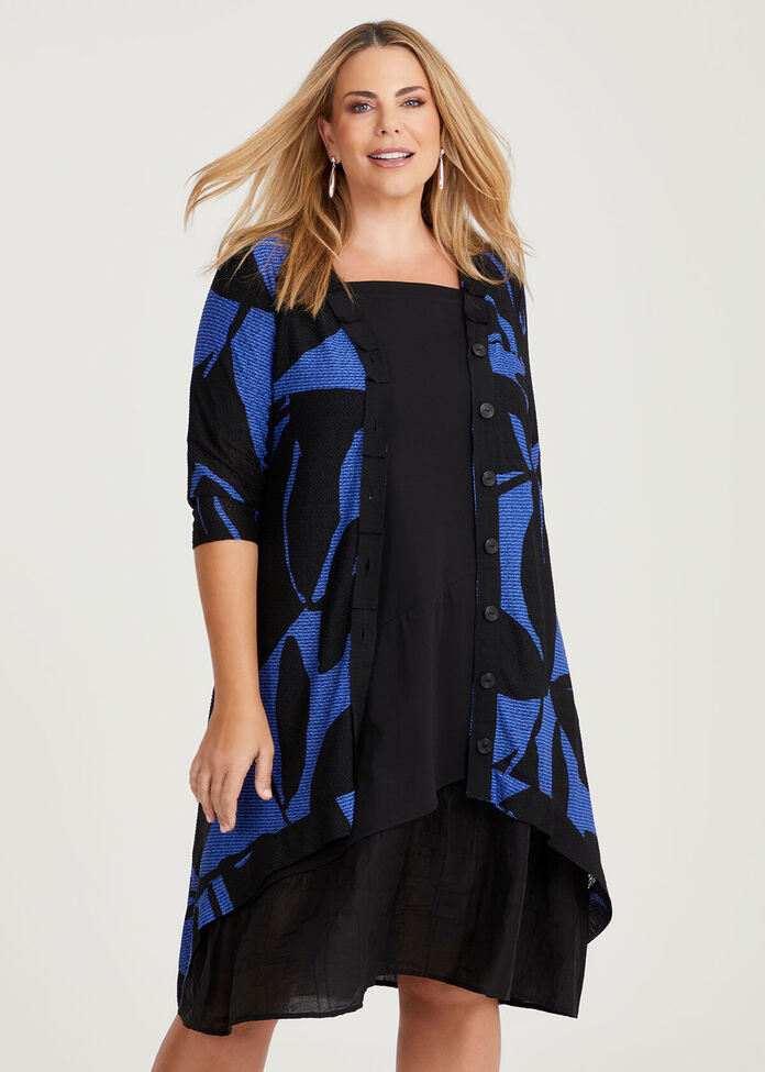 Grosgrain Trim Tulip Cardigan, , hi-res
