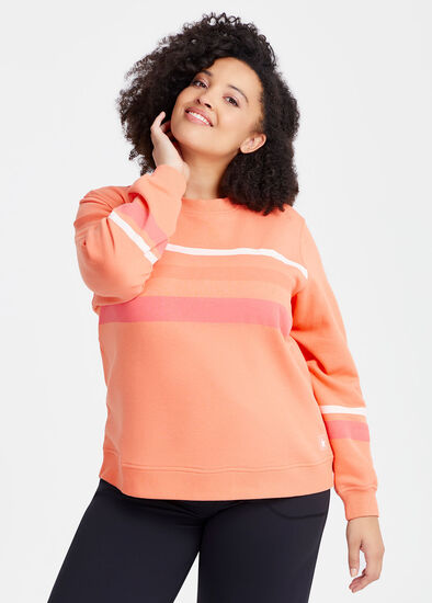 Plus Size Cotton Active Spliced Sweatshirt