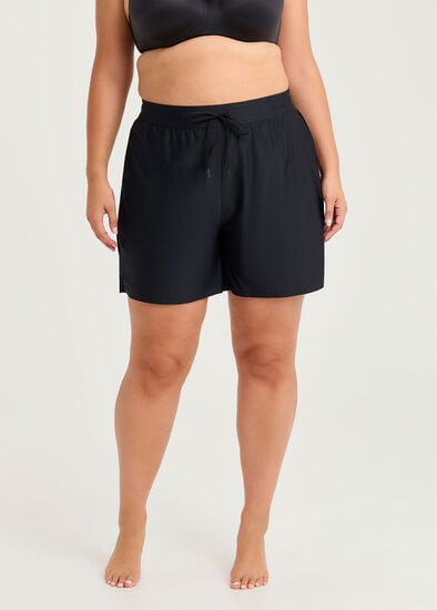 Plus Size Swim Short With Built In Brief