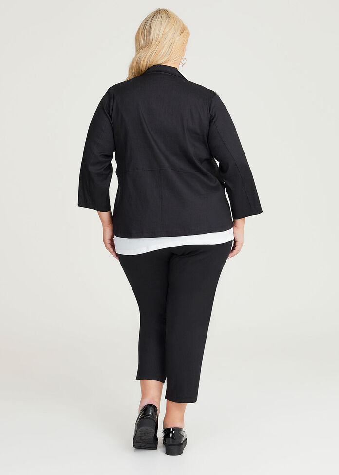Shop Plus Size Linen Stretch Amira Dress Jacket in Black | Taking Shape AU