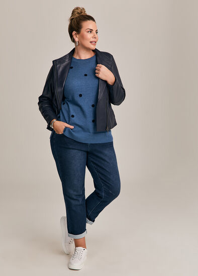 Plus Size Cotton Spots & Stripes Jumper