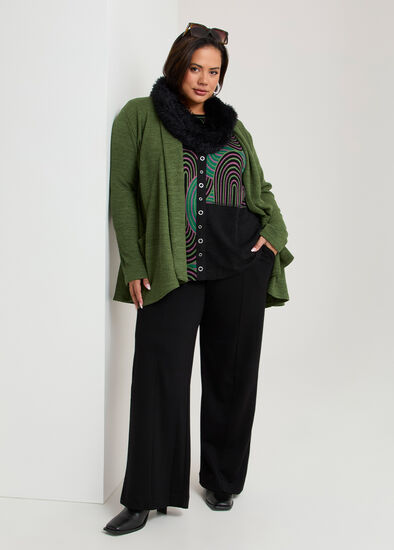 Plus Size Shawl Collar Snug Cardigan