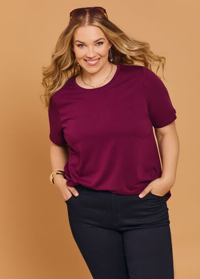 Plus Size Organic Cotton Crew Neck T-shirt