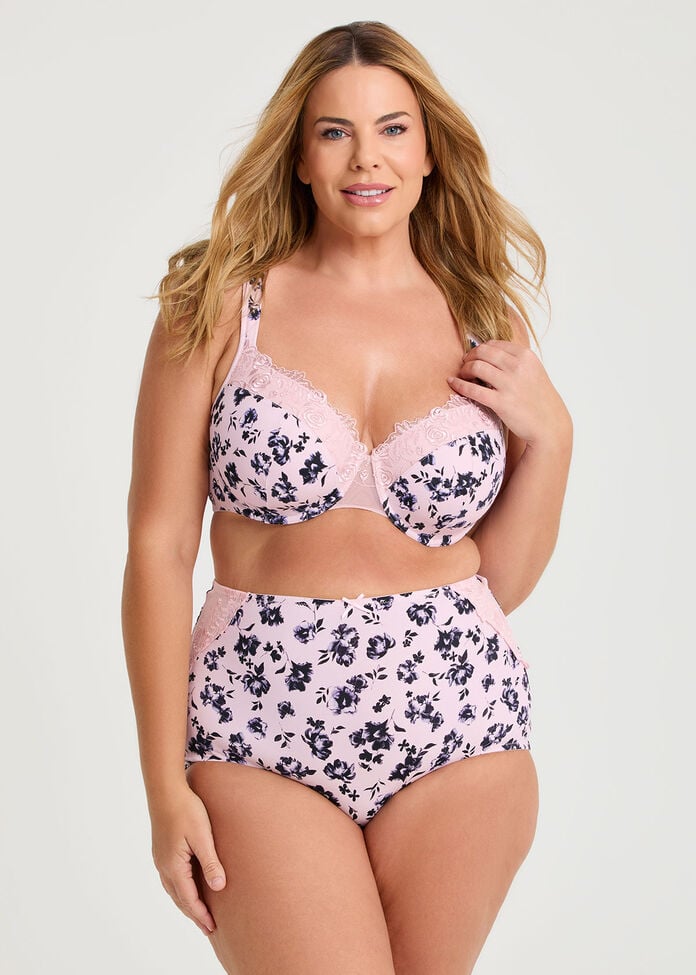 Lace Trim Underwire Bra, , hi-res