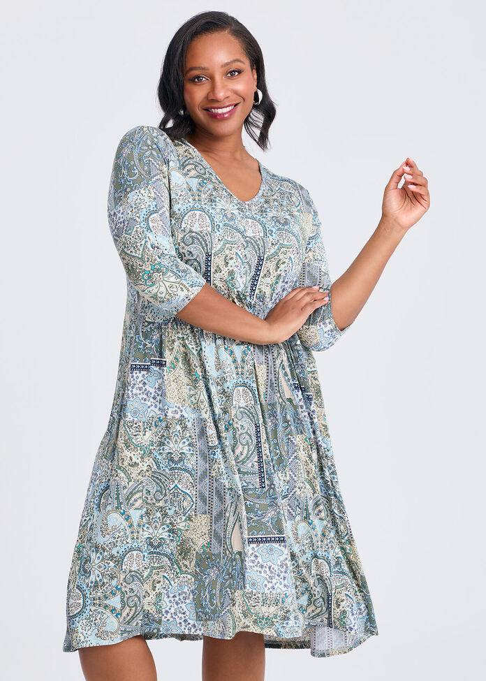 Adele Paisley Dress, , hi-res