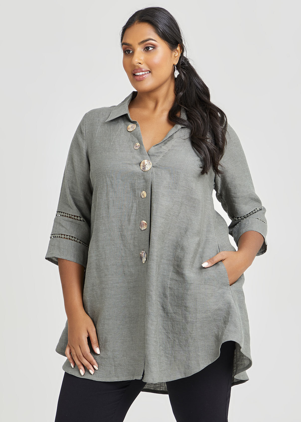 Plus size linen shirts uk sales