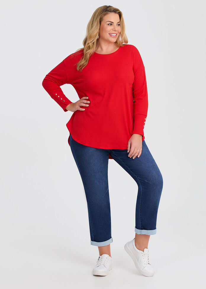 Rib Hi-lo Top, , hi-res