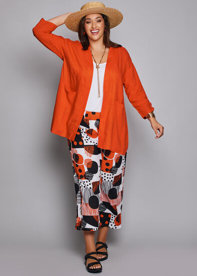 Plus Size Spritz Linen Bamboo Crop Pant