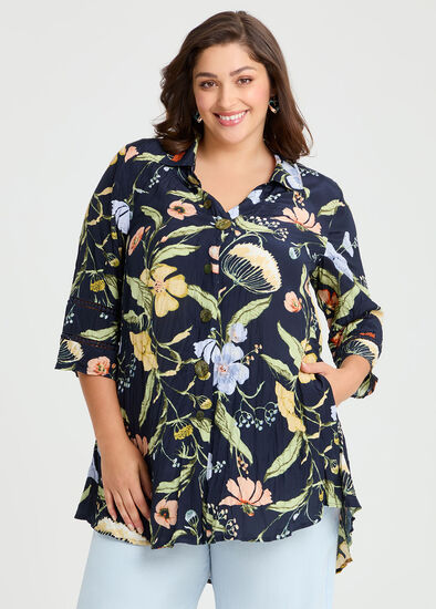 Plus Size Botanical Natural Shirt