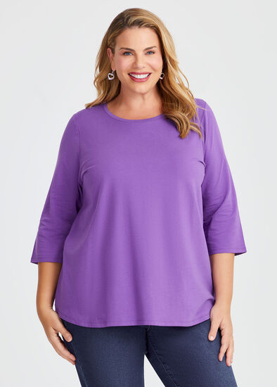 Plus Size Good Earth Australian Cotton 3/4 T-Shirt
