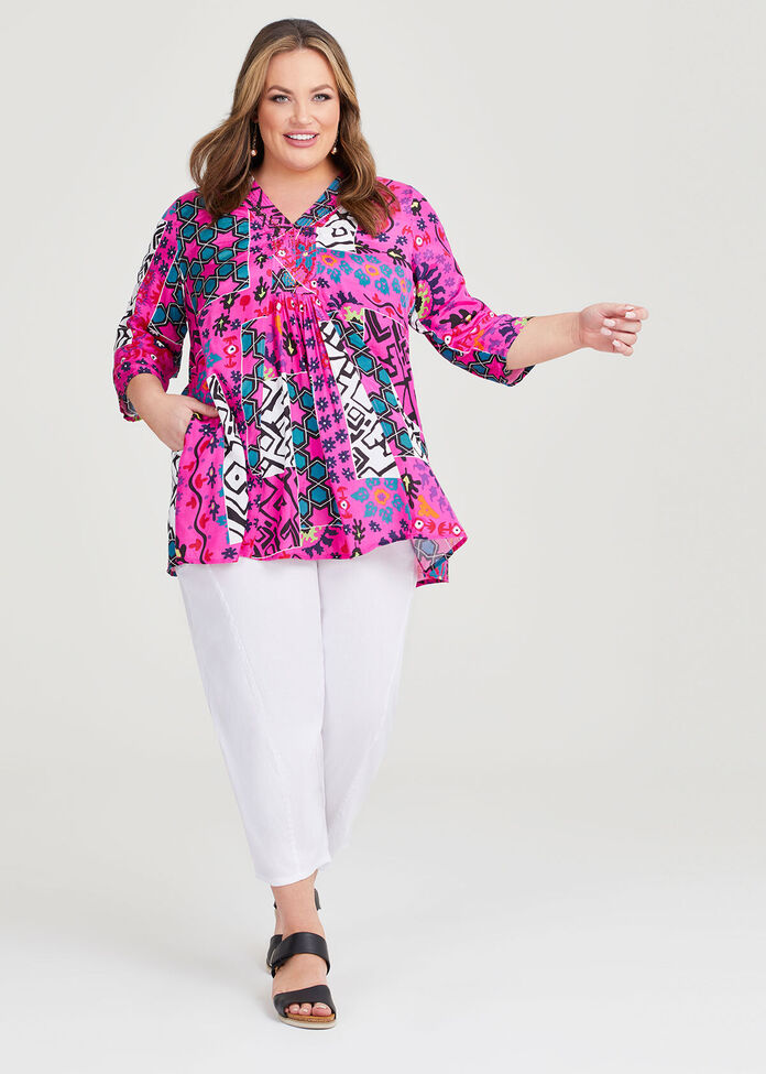 Sleeve Detail Natural Tunic, , hi-res