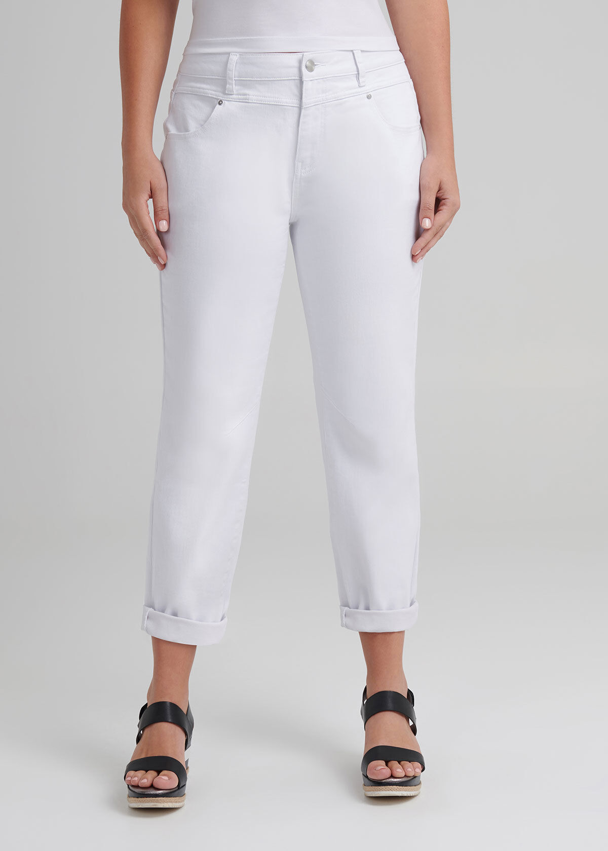 Womens white jean capris hot sale
