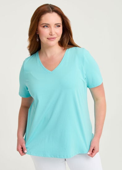 Plus Size Australian Cotton V-neck T-shirt