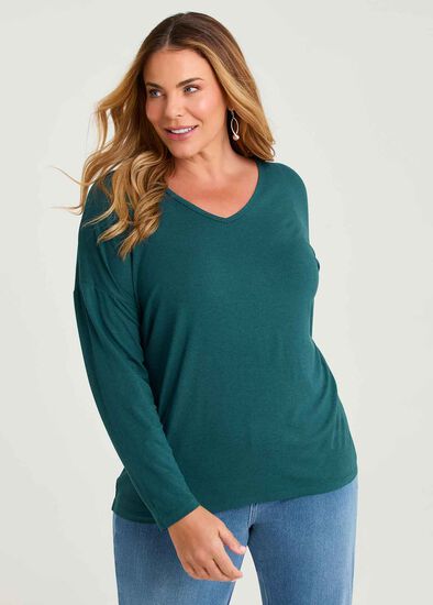 Plus Size Australian Wool Modal V-neck Top