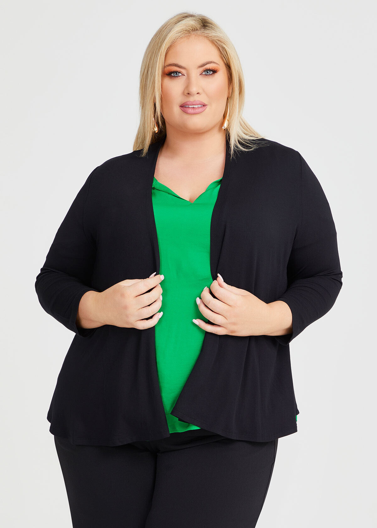 Cropped cardigan plus size clearance