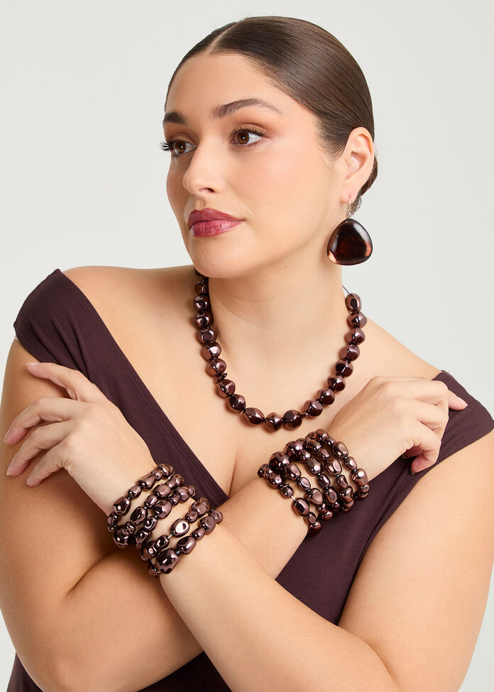 Metallic Stretch Bracelet Set, , hi-res