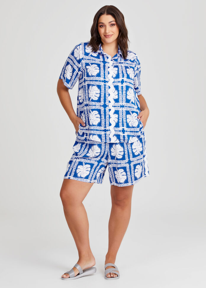 Natural Framed Palm Shirt, , hi-res
