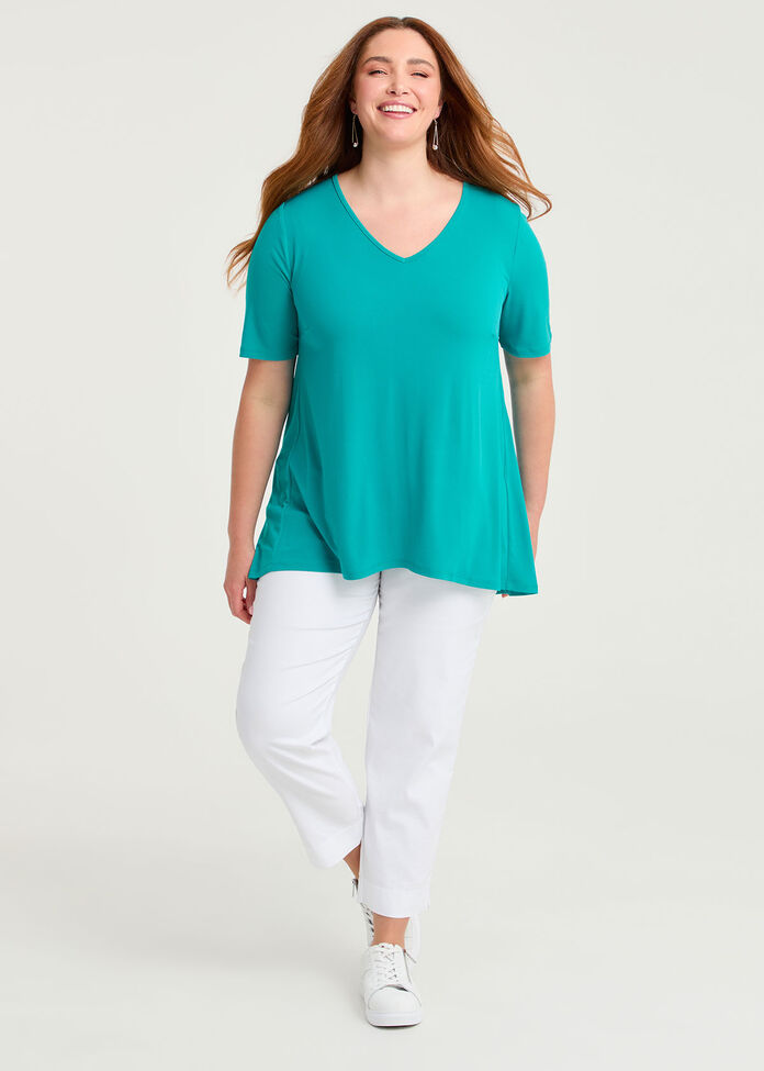 Strive V Neck Short Sleeve Top, , hi-res