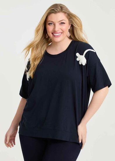 Plus Size Cotton Embroidery T-shirt