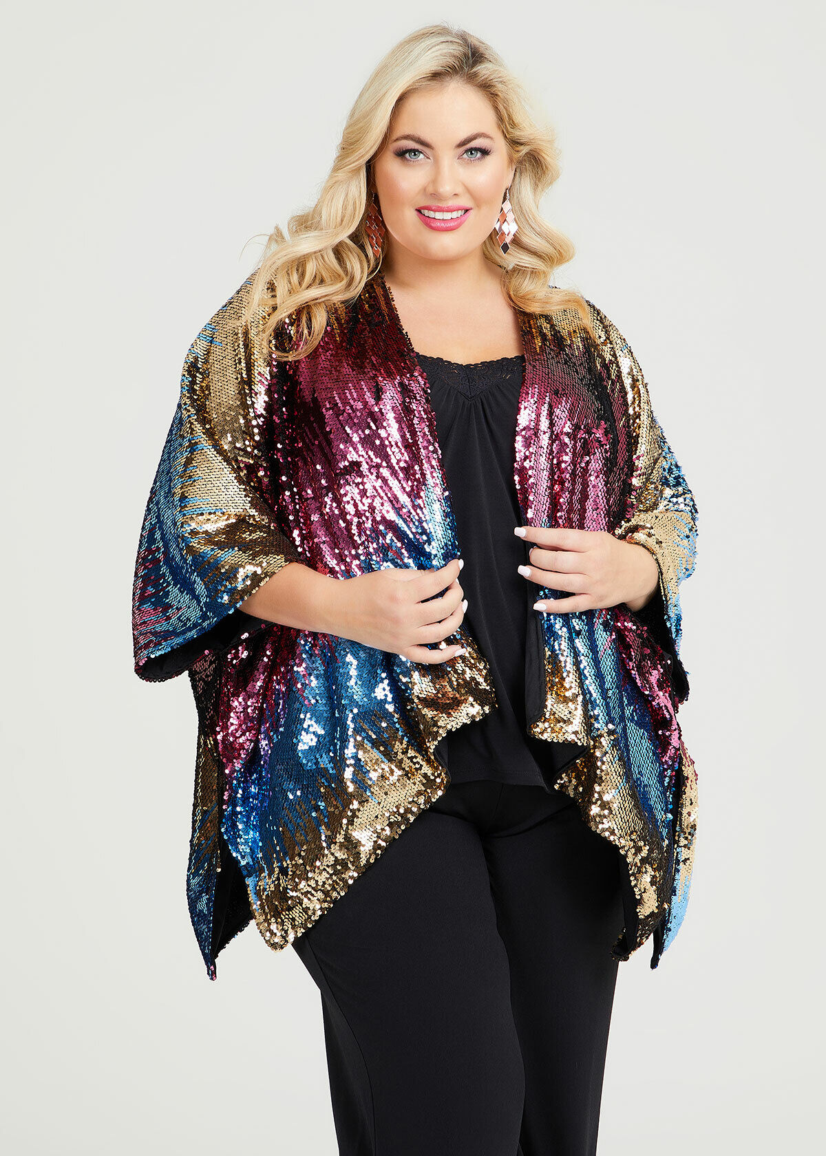 Plus size sequin cape 2025