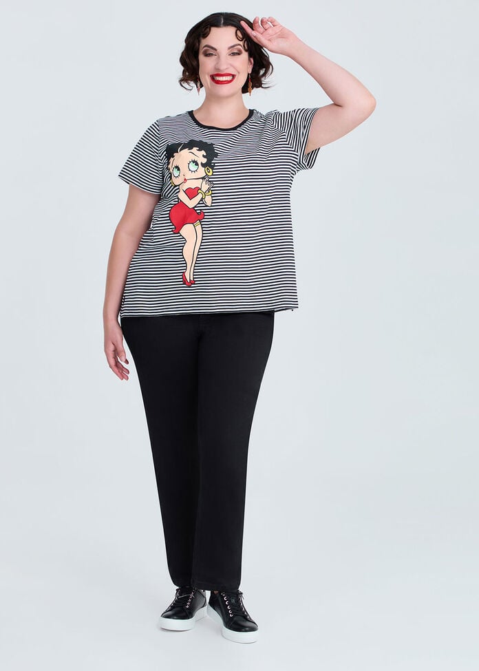 Betty Boop Stripe T-shirt, , hi-res