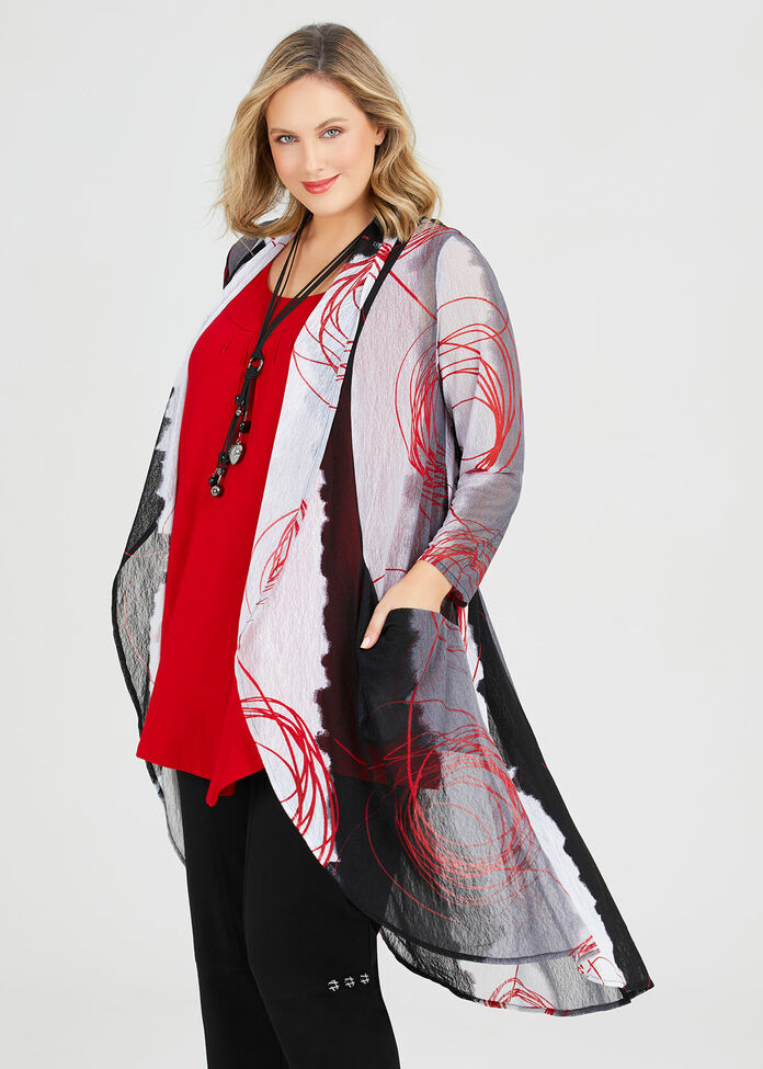 Sheer Curve Cardi, , hi-res