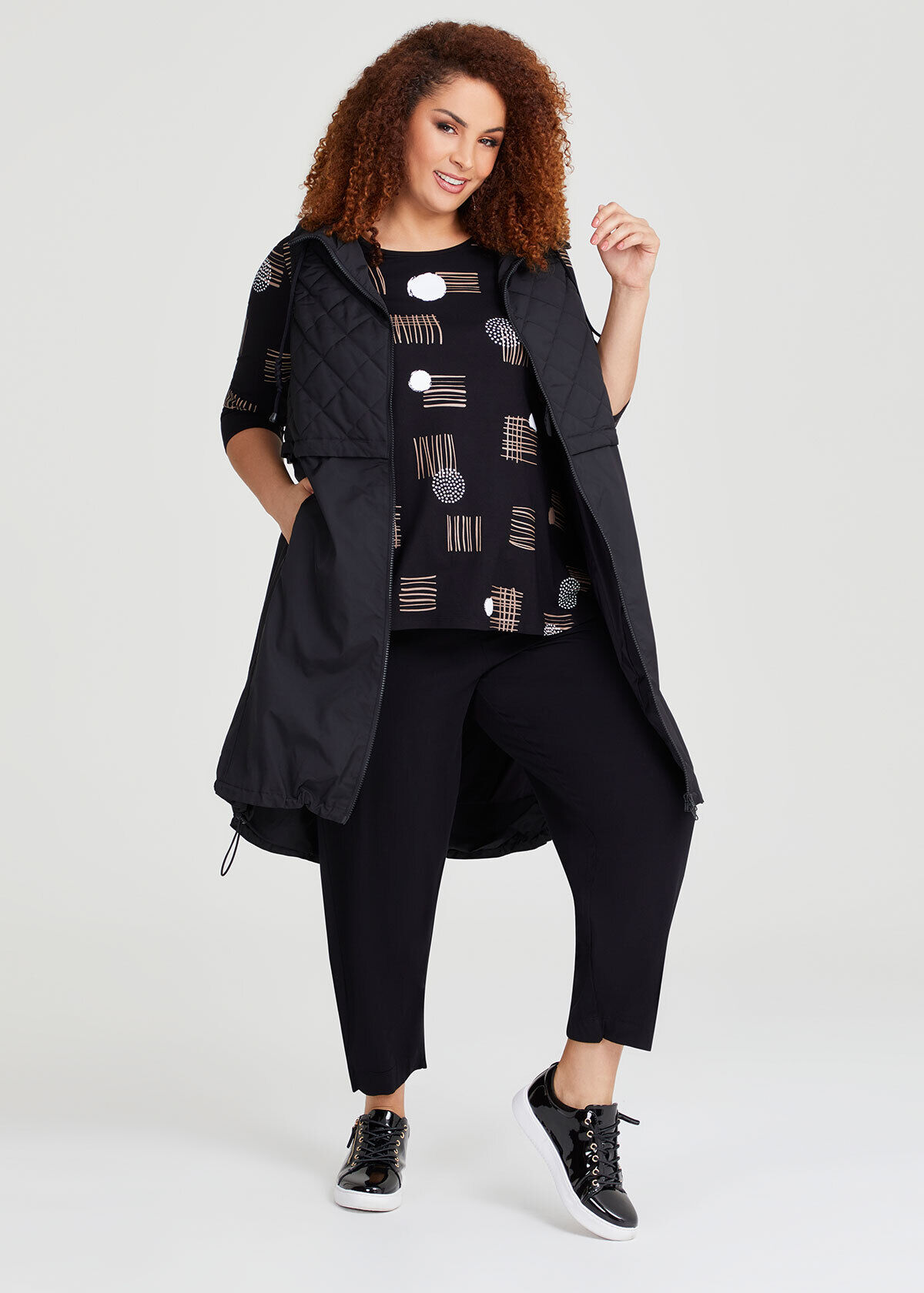 Long puffer vest plus size shop