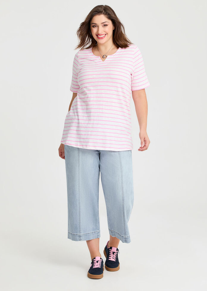 Cotton Notch Neck Top, , hi-res