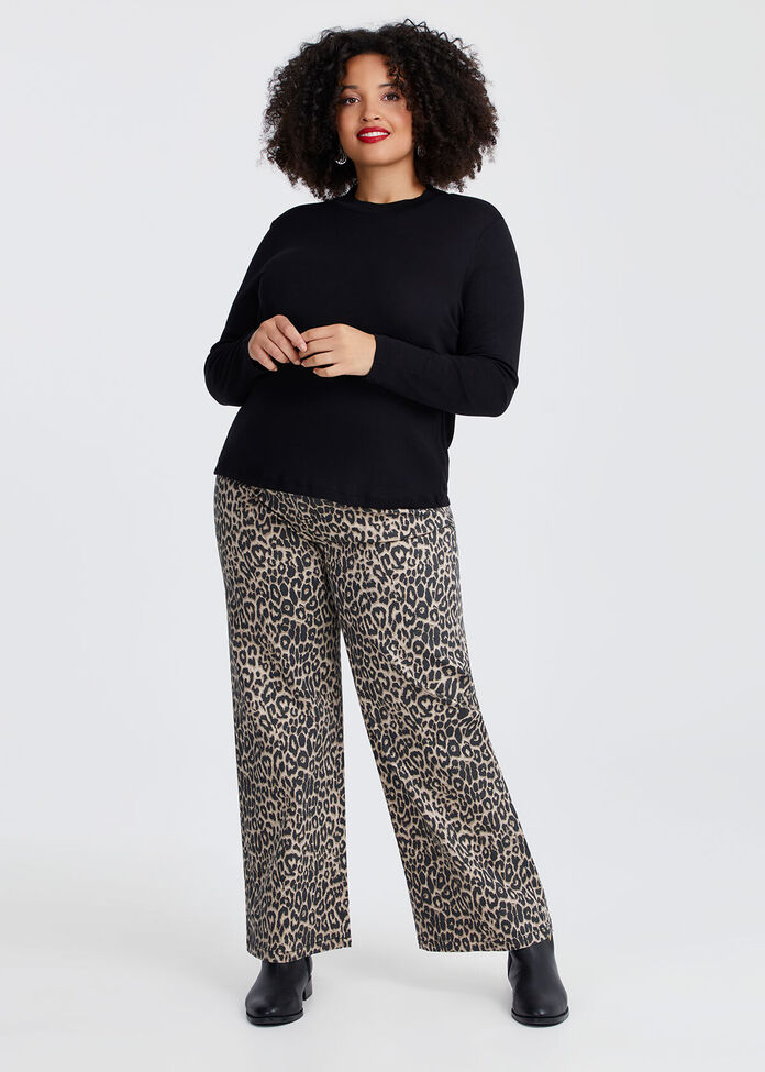 Pima Cotton Blend Mock Neck Top, , hi-res