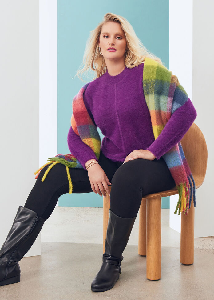 Mock Neck Seam Jumper, , hi-res