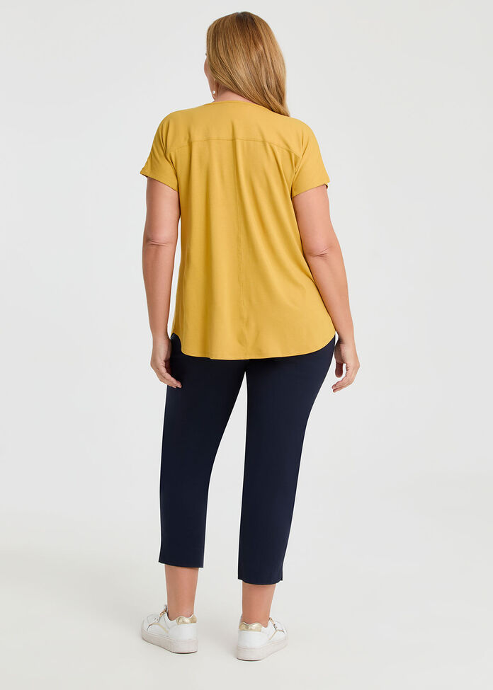 Shop Plus Size Natural Round Neck Everyday T-shirt, Yellow | Taking ...